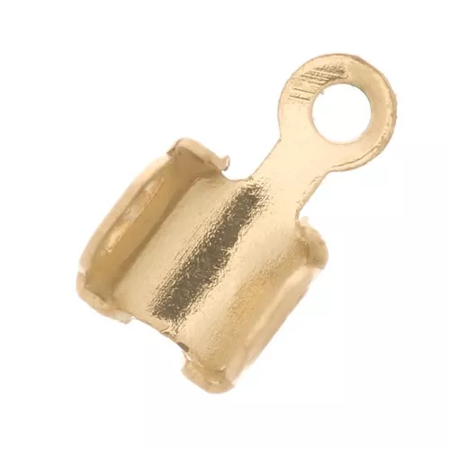 Embout pour chaîne strass 2 mm - Acier inoxydable 304 Doré x4