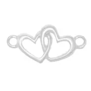 Intercalaire double coeur 19.5x10 mm - Argent 925 x1