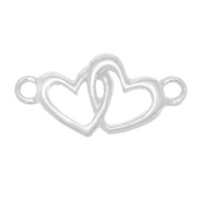 Intercalaire double coeur 19x9 mm - Argent 925 x1