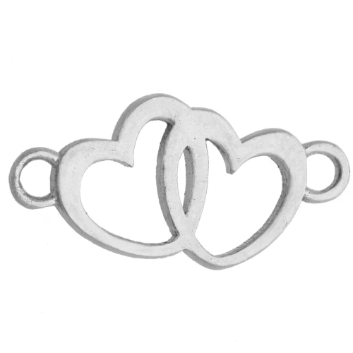 Intercalaire double coeur 19x9 mm - Argent 925 x1