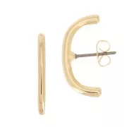 Boucles d'oreilles barre arrondie 20.5x10 mm - Doré à l'or fin x2