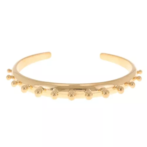 Bracelet jonc avec boules 7.8x155 mm - Doré à l'or fin x1