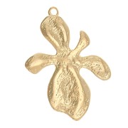 Pendentif fleur orchidée 36x26 mm - Doré à l'or fin x1