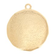Pendentif rond irrégulier martelé motif serpent 28x24 mm - Doré à l'or fin x1