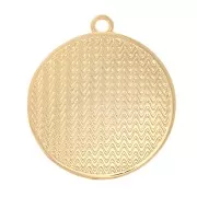 Pendentif rond martelé motif coquillage 24x22 mm - Doré à l'or fin x1