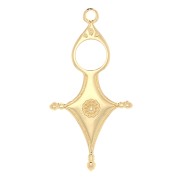 Pendentif ethnique style Touareg 33x17 mm - Doré à l'or fin x1
