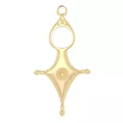 Pendentif ethnique style Touareg 33x17 mm - Doré à l'or fin x1