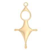 Pendentif ethnique style Touareg 33x17 mm - Doré à l'or fin x1