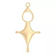 Pendentif ethnique style Touareg 33x17 mm - Doré à l'or fin x1