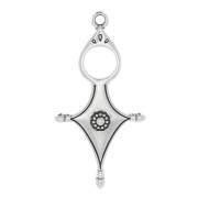 Pendentif ethnique style Touareg 33x17 mm - Placage Argent fin vieilli x1|raw }}