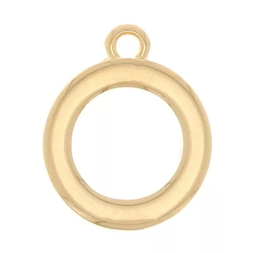 Pendentif rond évidé 17x14 mm - Doré à l'or fin x1