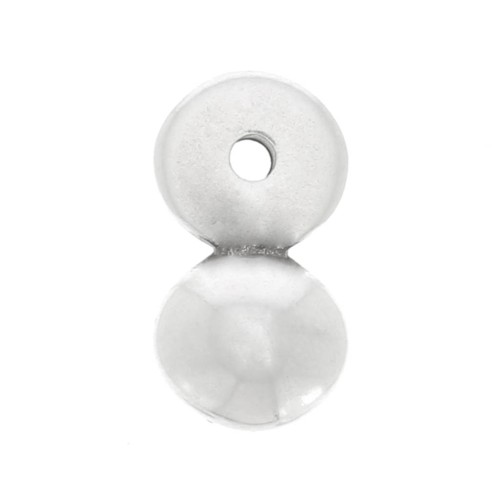 Breloque boule 12x6.5 mm - Placage Argent fin vieilli x1