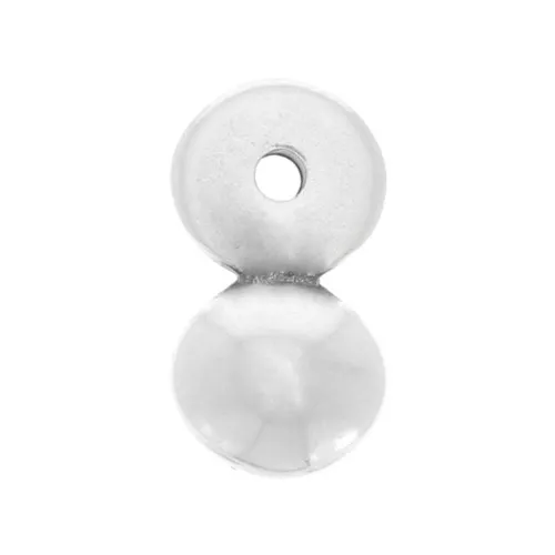 Breloque boule 12x6.5 mm - Placage Argent fin vieilli x1
