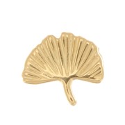 Poussoir Ginkgo 9x8 mm pour lacets 5 mm - Doré à l'or fin x1|raw }}