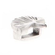 Poussoir Ginkgo 9x8 mm pour lacets 5 mm - Placage Argent fin vieilli x1