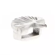 Poussoir Ginkgo 9x8 mm pour lacets 5 mm - Placage Argent fin vieilli x1