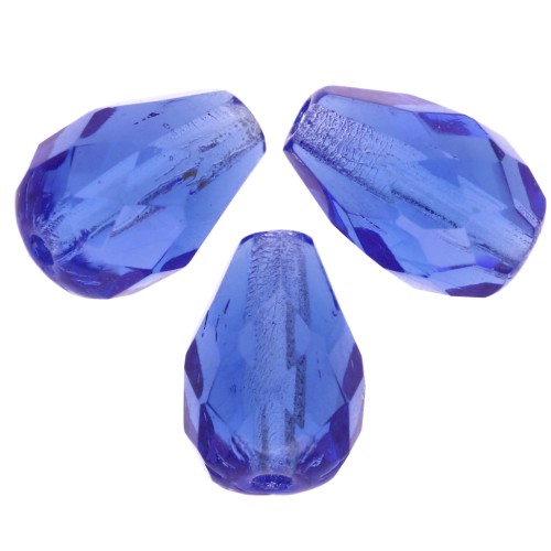 Poires facettées 10x7 mm Sapphire x20