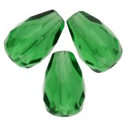 Perles poires facettées 10x7 mm - Green x20