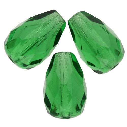 Poires facettées 10x7 mm Green x20