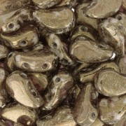 Perles en verre deux trous Paisley Duo 9x5.5 mm - Crystal Gleam Spread Glaze x10g