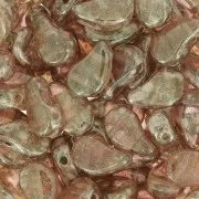 Perles en verre deux trous Paisley Duo 9x5.5 mm - Crystal Gleam Lila Glaze x10g