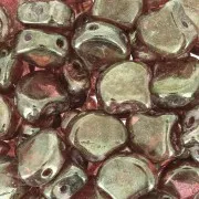 Perles en verre Ginko Duo 2 trous 7.5x7.5 mm - Crystal Gleam Red Glaze x10g