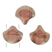 Perles en verre Ginko Duo 2 trous 7.5x7.5 mm - Crystal Gleam Red Glaze x10g