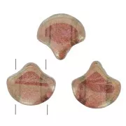 Perles en verre Ginko Duo 2 trous 7.5x7.5 mm - Crystal Gleam Red Glaze x10g