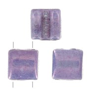 Perles en verre Fixer 2 trous 8x8 mm - Opaque Luster Amethyst x10g