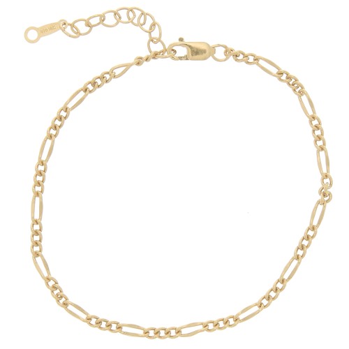 Bracelet maille Figaro alternée 2.15 mm en Gold filled (or laminé) x16 cm