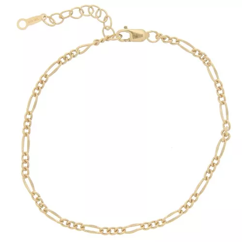 Bracelet maille Figaro alternée 2.15 mm en Gold filled (or laminé) x16 cm