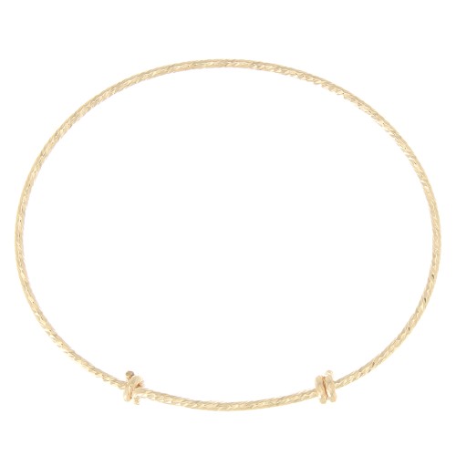 Bracelet jonc diamanté taille ajustable 75 - 85 mm -  Gold filled (or laminé)  x1