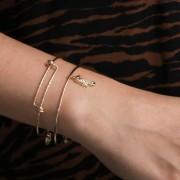 Bracelet jonc diamanté taille ajustable 75 - 85 mm -  Gold filled (or laminé)  x1