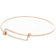 Bracelet jonc lisse taille ajustable 65 - 75 mm -  Gold filled (or laminé)  x1