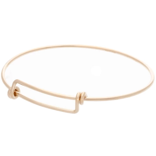 Bracelet jonc lisse taille ajustable 65 - 75 mm -  Gold filled (or laminé)  x1