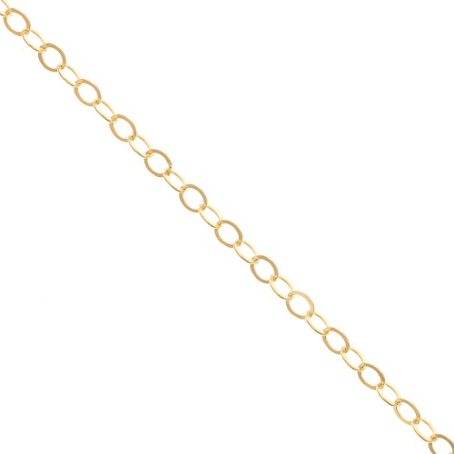 Chaîne maille Forçat limée 3 mm en Gold filled (or laminé)  x50cm