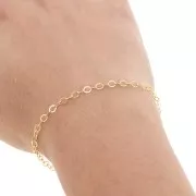 Chaîne maille Forçat limée 3 mm en Gold filled (or laminé)  x50cm