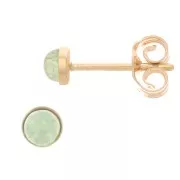 Clous d'oreilles ronds pour cabochon 3 mm - Gold Filled (or laminé) x2