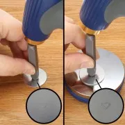 Bloc à taper rond 7.6 cm - Tas plat en acier avec base en silicone x1