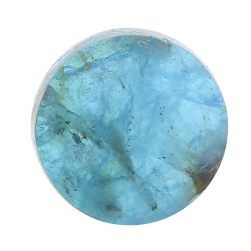 Cabochon plat rond - palet - 6 mm en pierre gemme - Apatite x1