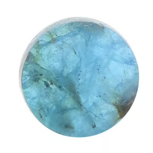 Cabochon plat rond - palet - 8 mm en pierre gemme - Apatite x1