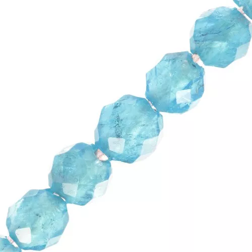 Perles rondes facettées 4 mm pierre gemme - Apatite x20