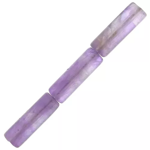 Perles tubes en pierre gemme 15x5 mm - Amethyste x5