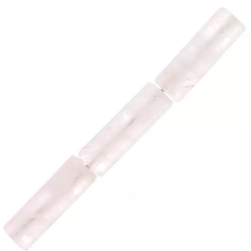 Perles tubes en pierre gemme 15x5 mm - Quartz rose x5