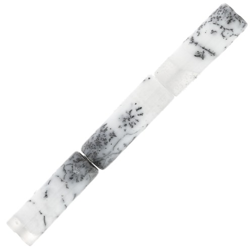 Perles tubes en pierre gemme 15x5 mm - Dendrite x5