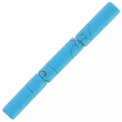 Perles tubes en pierre gemme teintée 15x5 mm - imitation Turquoise x5