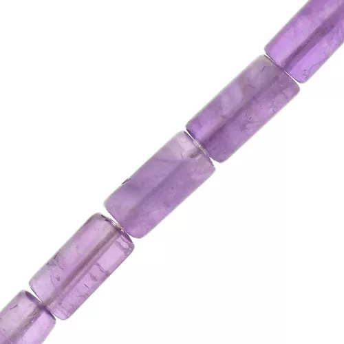 Perles tubes en pierre gemme 10x5 mm - Amethyste x5