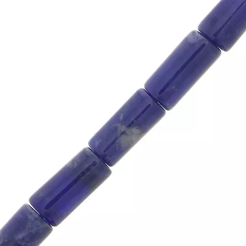 Perles tubes en pierre gemme 10x5 mm - Sodalite x5