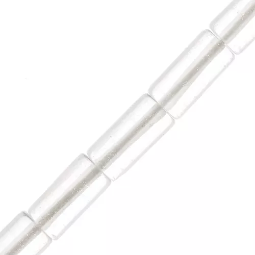Perles tubes en pierre gemme 10x5 mm - Cristal de roche x5