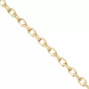 Chaîne maille Forçat limée 1.3 mm - Plaqué Or 3 microns x50cm